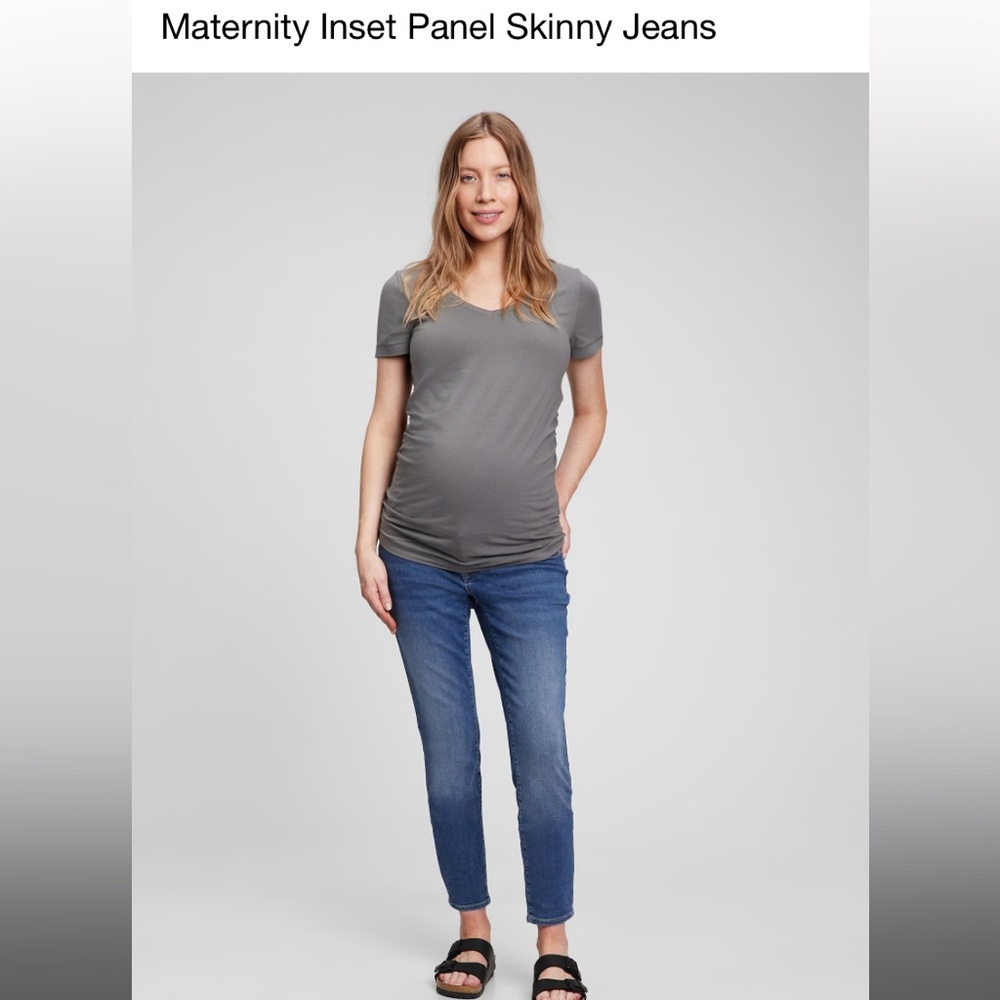 Gap Straight Leg Medium Wash Maternity Jeans